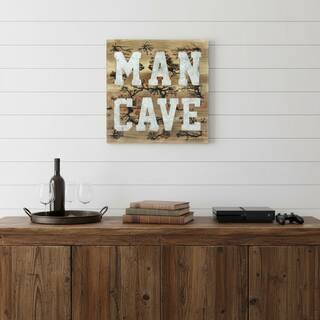 HomeRoots 16" X 16" Brown And Gray Man Cave Wood And Metal Wall Decor