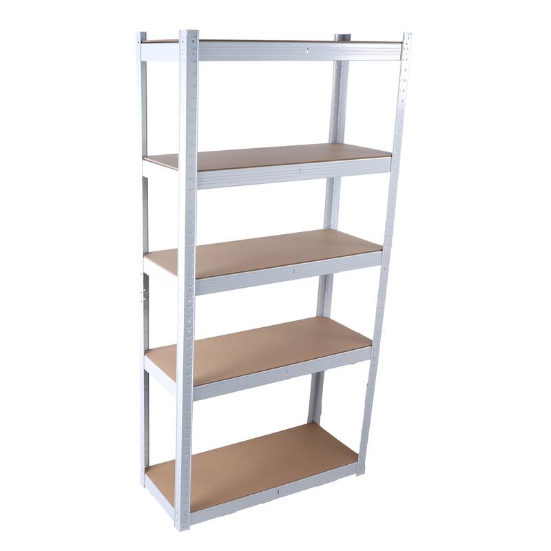 5 Tier Laminated Metal Shelving Unit Adjustable Garage Storage Utility Rack Heavy Duty Shelves Organization Multipurpose Shelf