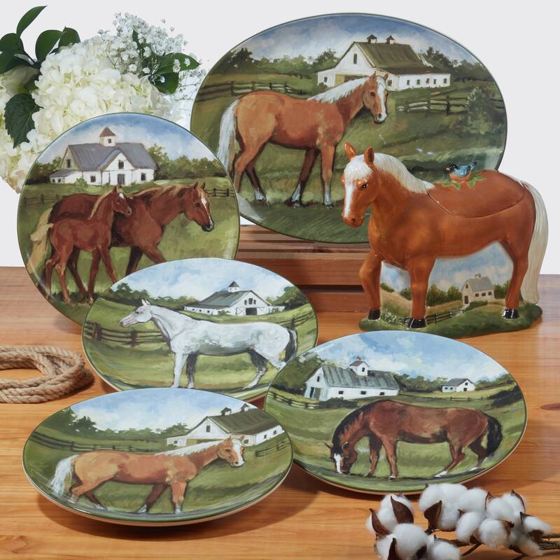 Certified International York Stables 3-D Horse Cookie Jar, 64 oz. - 64oz