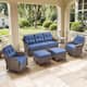 Option Brown Wicker & Blue Cushion