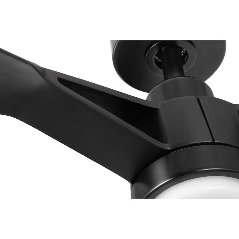 Belen Collection 60-in Three-Blade Matte Black Modern Ceiling Fan with Matte Black Blades - 60 in x 60 in x 13.5625 in