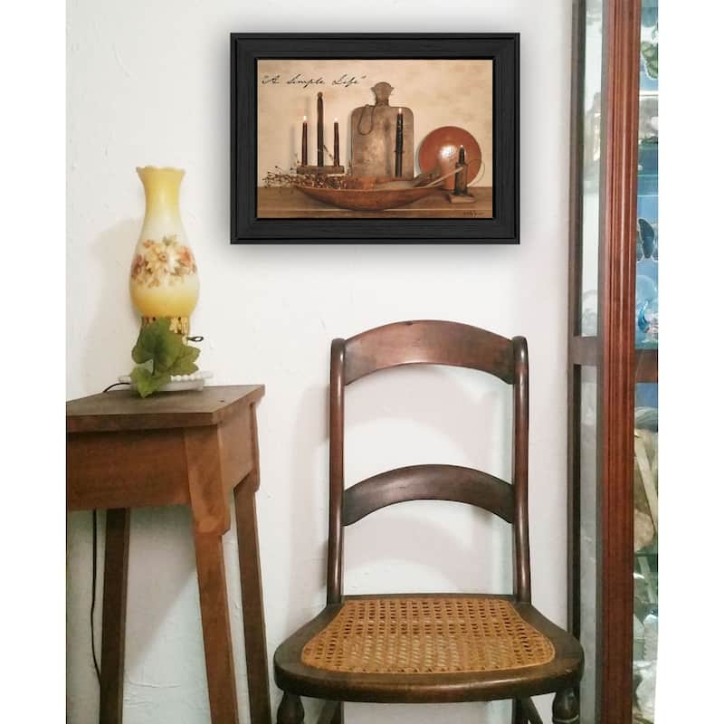 TrendyDecor4U Farmhouse "A Simple Life" Framed Print Wall Art by Billy Jacobs