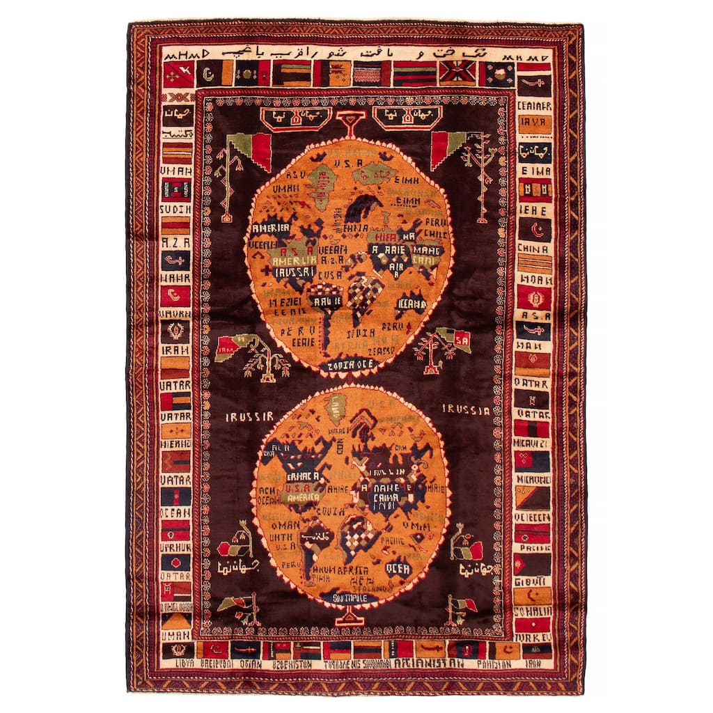 ECARPETGALLERY Hand-knotted Teimani Brown Wool Rug - 6'0 x 8'8