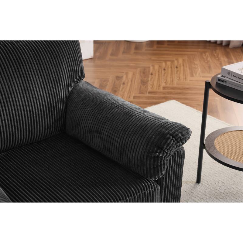 33 Inch Oversized Swivel Corduroy Lounge Chair - Grey Chenille Single Sofa Chair for Various Spaces