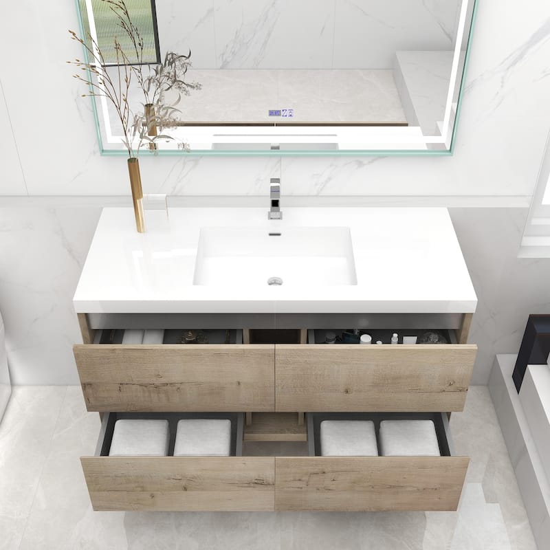 Selina 48" Wall Mounted Vanity with Single Sink - 48