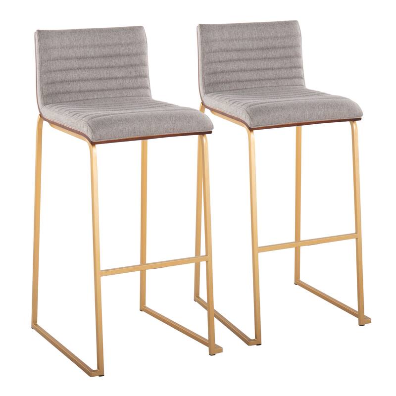 Silver Orchid Magda 30" Fixed-Height Upholstered Bar Stool (Set of 2)