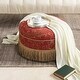 preview thumbnail 80 of 90, Yolanda Performance Fabric 25" Tufted Round Footstool Ottoman with Rope Fringe