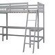 preview thumbnail 5 of 22, Wood Twin Size L-Shaped Loft Bed with Ladder and 2 Built-in L-Shaped Desks, Gray