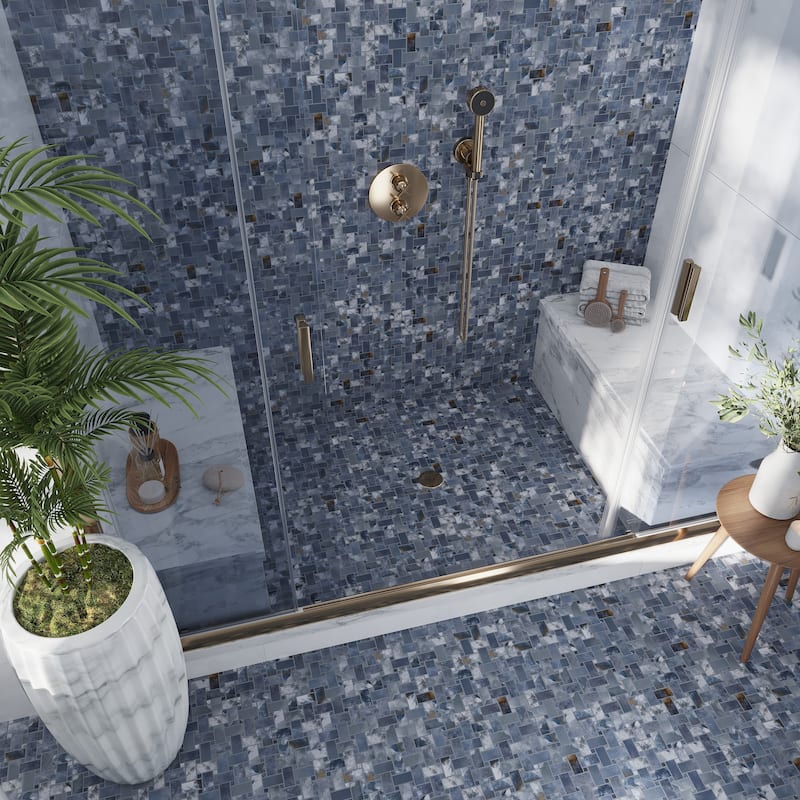 Apollo tile 12" x 12" Splendor Matte Blue Porcelain Tile (4.84 sq ft/case) - 5 Pack