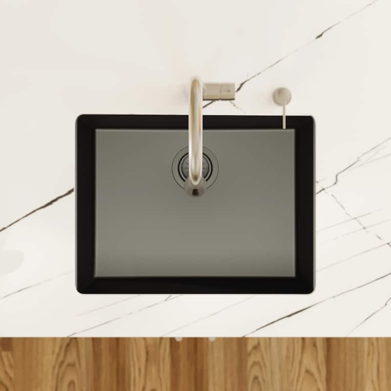 Karran Undermount 24.38 in Single Bowl Quartz Kitchen Sink