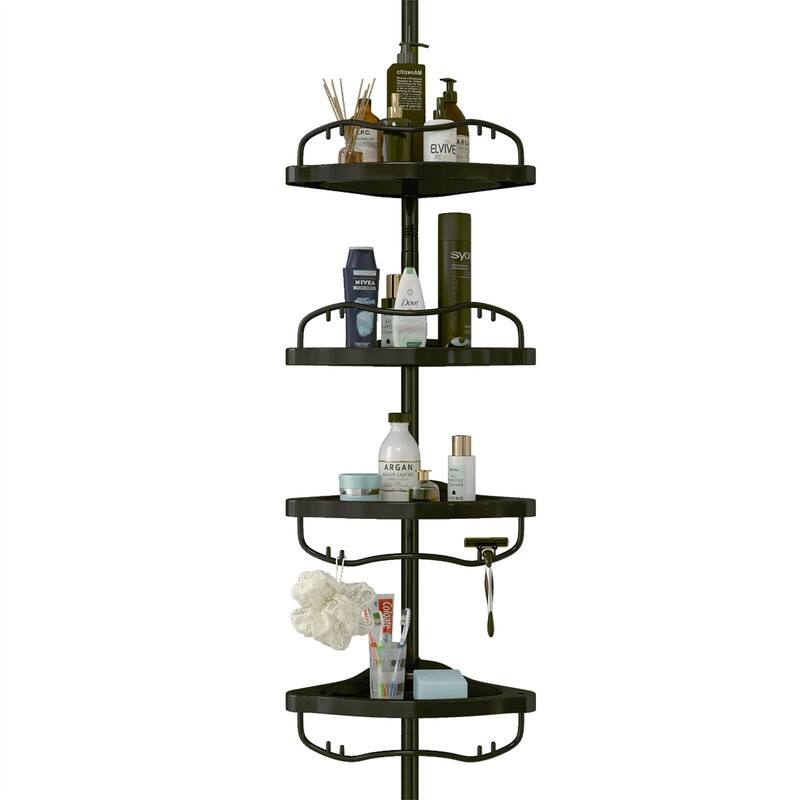 Shower Organizer Caddy - 7.9"D x12.6"W x 125"H - Black