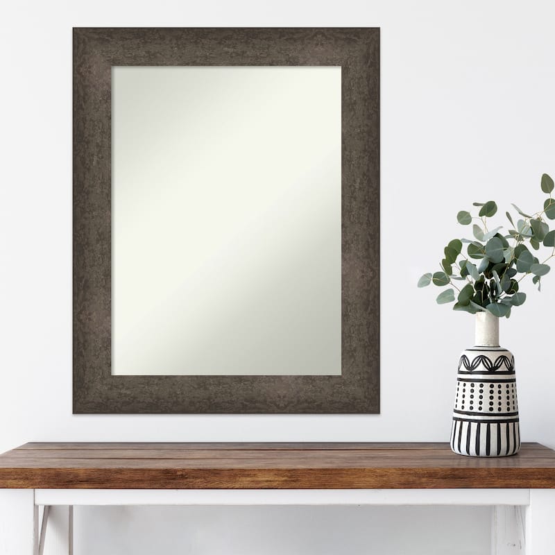 Dappled Non-Beveled Wood Framed Wall Mirror