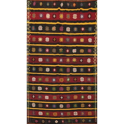 Hand Woven Oriental 100% Wool Carpet Southwestern Tribal Multi-Colored Kilim Area Rug - 10' 1'' X 6' 5''