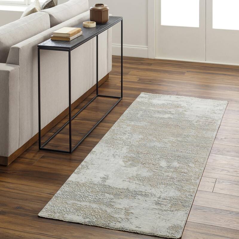 Livabliss Casual Brunswick Abstract Area Rug - 2'7" x 7'3" - Tan