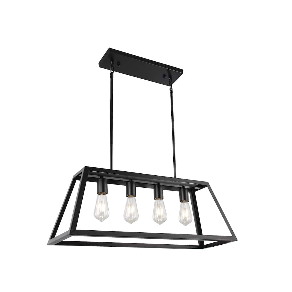 Boxie 4 Light Pendant Light in Matte Black