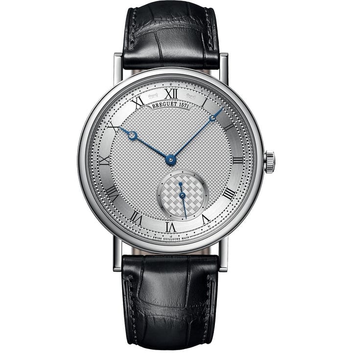Breguet Classique WG Men's Watch - BLACK CROC, SILVER Dial