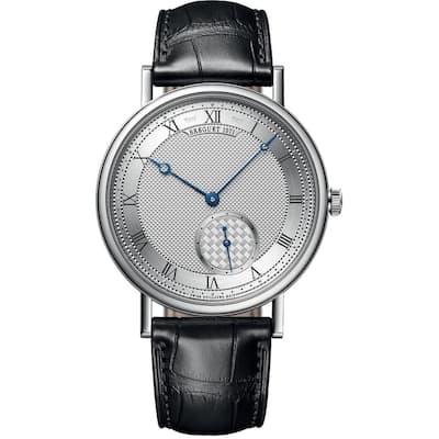 Breguet Classique WG Men's Watch - BLACK CROC, SILVER Dial