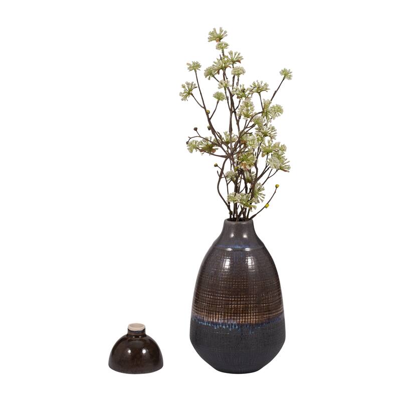 Sagebrook Home Neader Ceramic Vase - Stoneware, Novelty, Textured Gradient