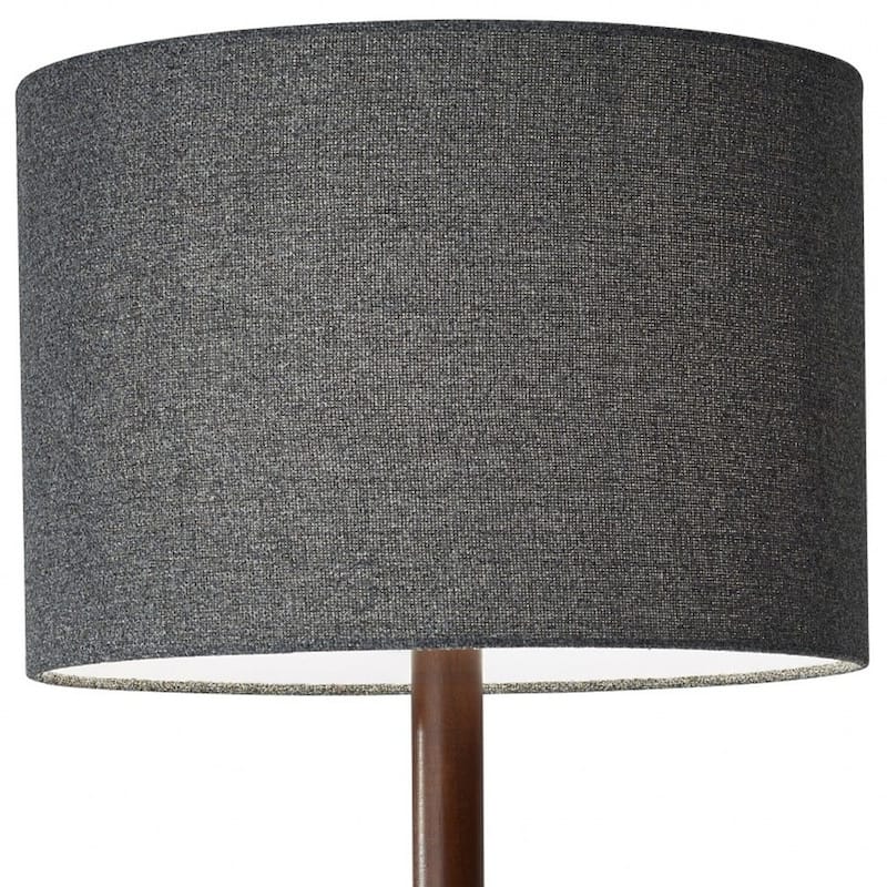 HomeRoots 59" Solid Wood Traditional Shaped Floor Lamp With Black Drum Shade - 16