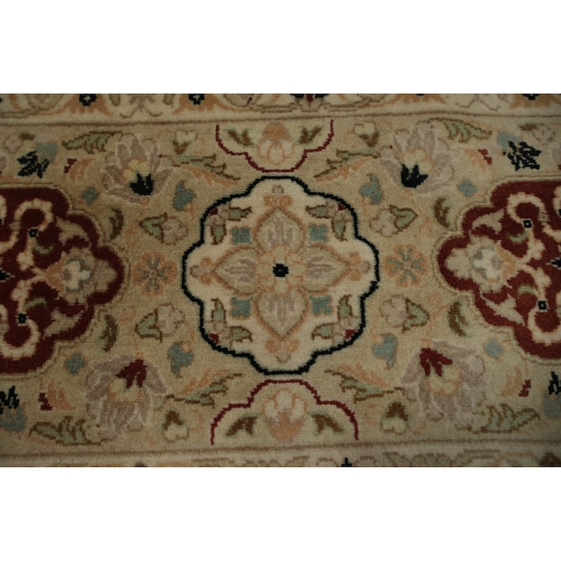 Hand Knotted Oriental 100% Wool Carpet Traditional All-Over Beige & Ivories Ziegler Area Rug - 10' 4'' X 8' 1''