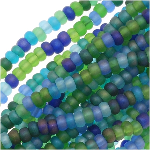 Czech Seed Beads Mix Lot 11/0 Oceanic Matte AB Blue Green
