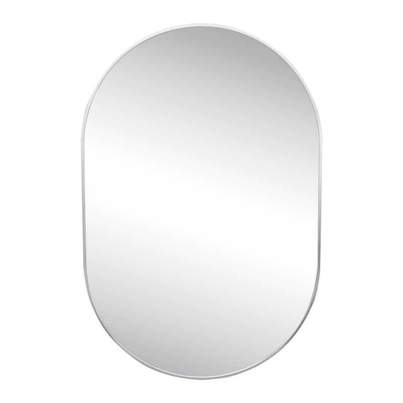 JONATHAN Y Medium Oval Metal Framed Wall Mirror - 36 H x 24 W x 0.73 D