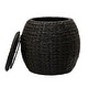 preview thumbnail 35 of 74, Household Essentials Handwoven Barrel Wicker Storage Basket Side Table - 17.0"L x 17.0"W x 19.0"H