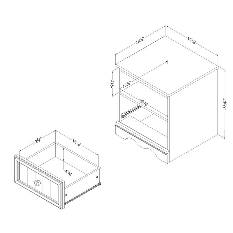 South Shore Savannah 1-Drawer Nightstand