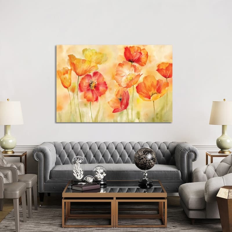 iCanvas "Watercolor Poppy Meadow Spice Landscape" by Cynthia Coulter Canvas Print