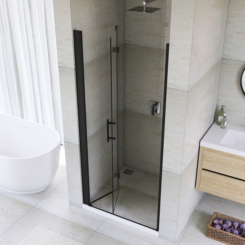 Bifold Framed Shower Door in Matte Black Finish