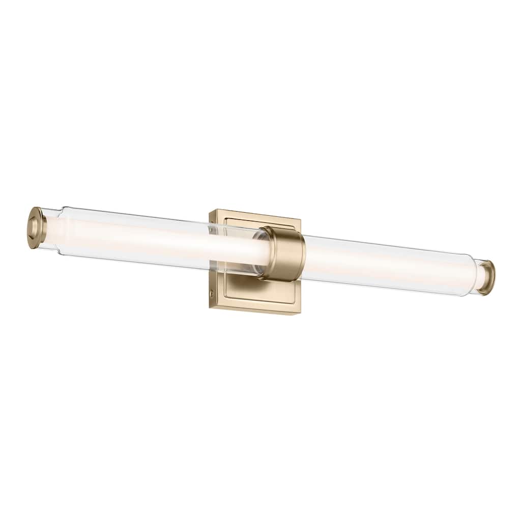 Kichler Lighting Laurene 26.5" Linear Bath Bar Medium LED with Clear Glass in Champagne Bronze