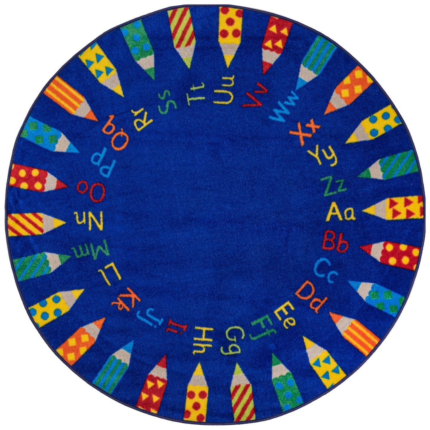 nuLOOM Blue Contemporary Alphabet Kids Area Rug Blue 8' Round eBay