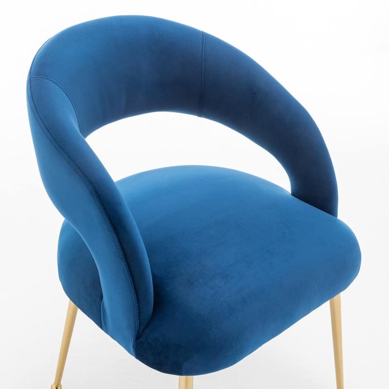 SEYNAR Mid Century Modern Velvet Upolstered Open-Back Dining Chair Set of 2
