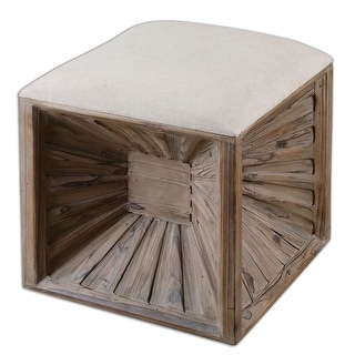 Uttermost Jia Wooden Burst Base Ottoman