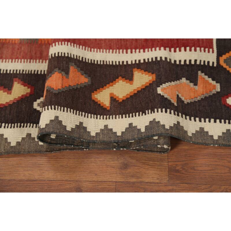 Tribal Kilim Qashqai Persian Vintage Area Rug Handmade Wool Carpet - 4'6"x 7'10"