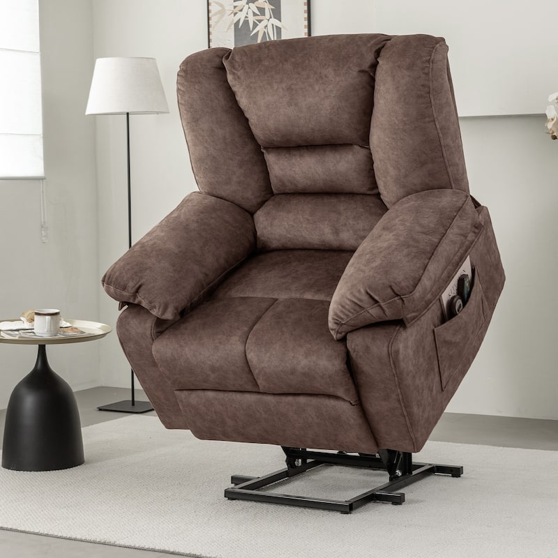 Grey Senior Power Lift Recliner with Massage and Heating, 330 lbs Capacity, and Adjustable Recline up to 150°