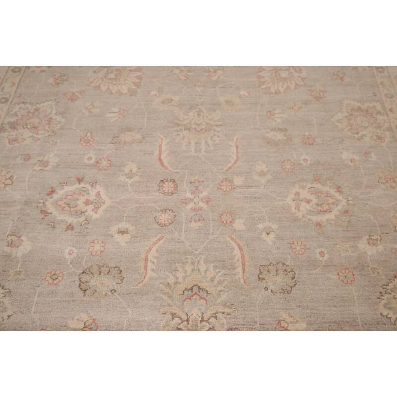 Hand Knotted Oriental 100% Wool Carpet Transitional All-Over Beige & Ivories Oushak Area Rug - 10' 2'' X 8' 2''