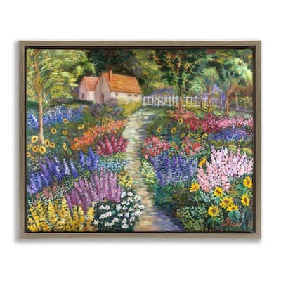 Stupell Floral Cottage Gardens Framed Floater Canvas Wall Art Design by Alexi Fine