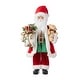 preview thumbnail 54 of 92, Glitzhome 18"H Faux Fur Christmas Santa Figurines with Porcelain Face