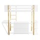 preview thumbnail 22 of 65, Modern Twin Size Wooden Loft Bed with Built-in Storage Cabinet and Cubes, Foldable Desk White - Twin