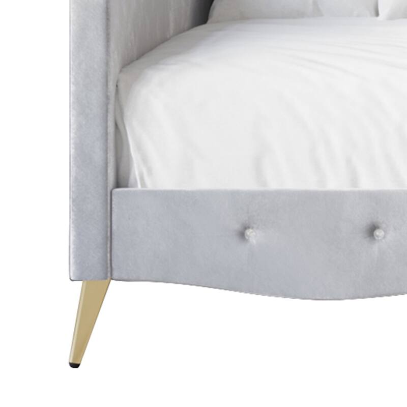 CraftPorch Velvet Crystal Button Tufted Twin Daybed