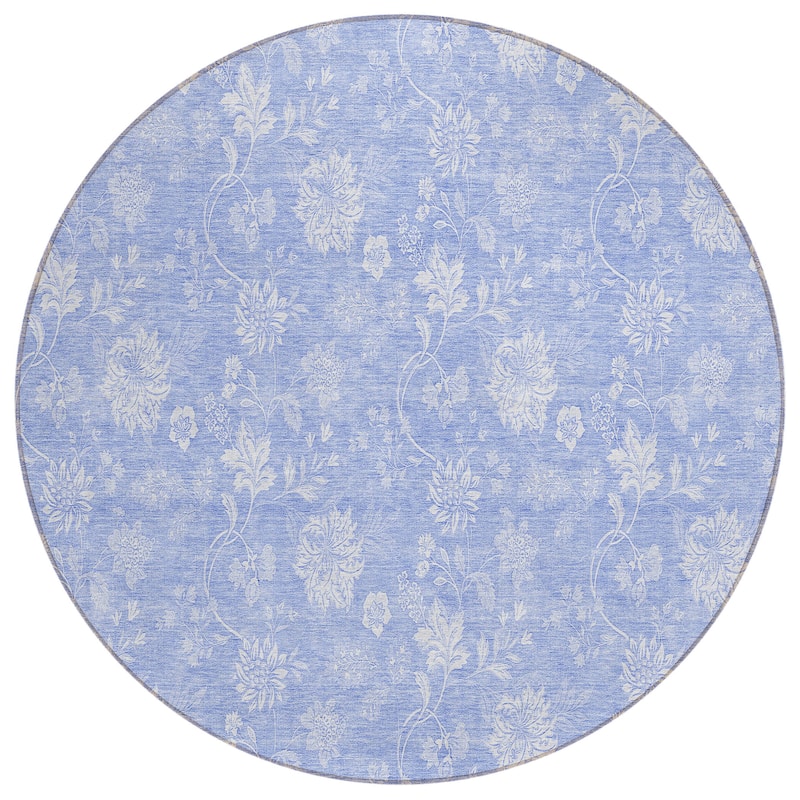 Machine Washable Indoor/ Outdoor Chantille Casual Floral Farmhouse Rug