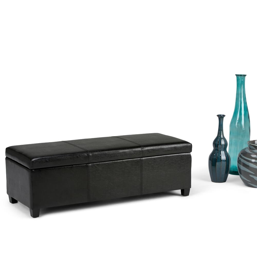 WYNDENHALL Franklin 48-in. Wide Contemporary Rectangular Storage Ottoman