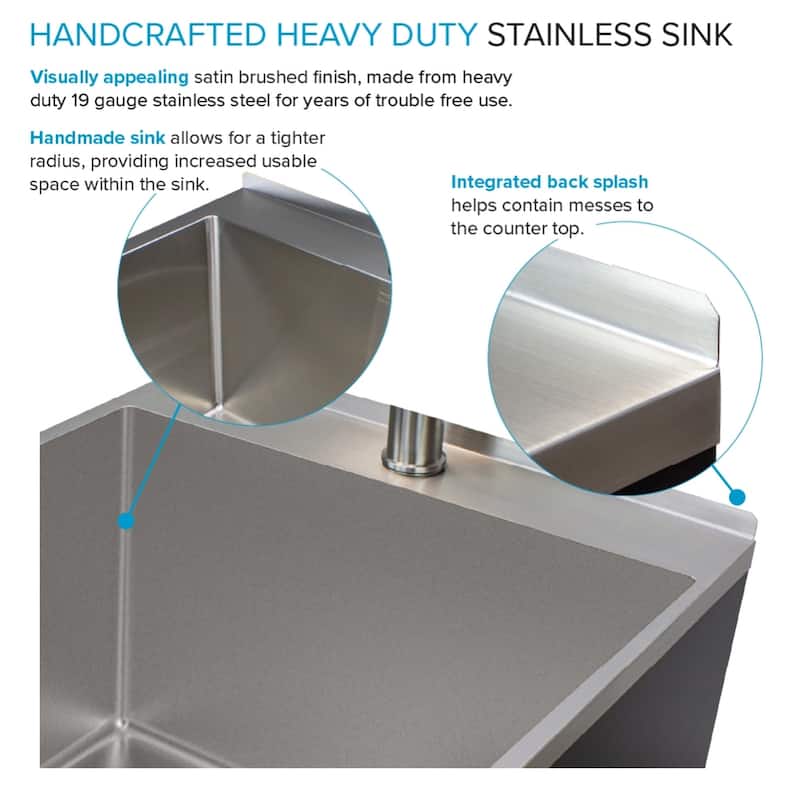 Transolid 22"x22" Metal Laundry/Utility Sink and Cabinet in Matte Black - 22 in. x 22 in. x 35 in.