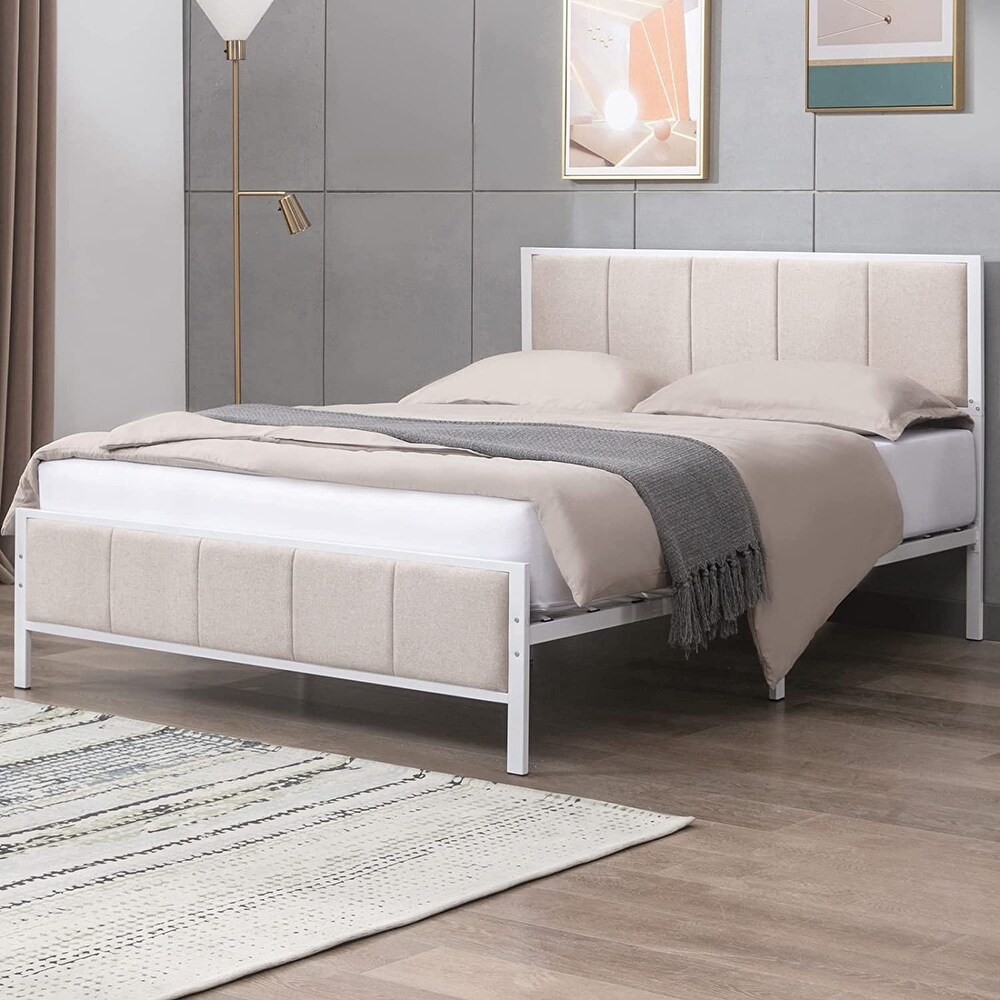 California king metal bed shop frame with headboard