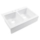preview thumbnail 2 of 13, Parker Crisp White Fireclay 34" Double Bowl Quick-Fit Farmhouse Apron Front Drop-in Kitchen Sink and Drains