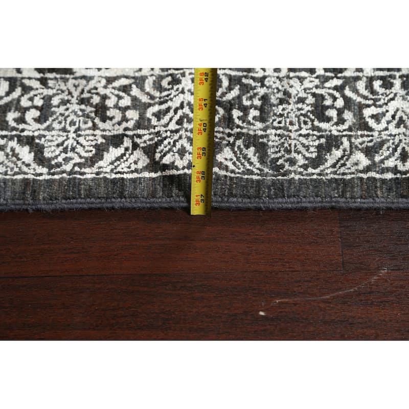 Wool/ Silk Vegetable Dye Floral Versace Oriental Area Rug Handmade - 8'11" x 12'2"
