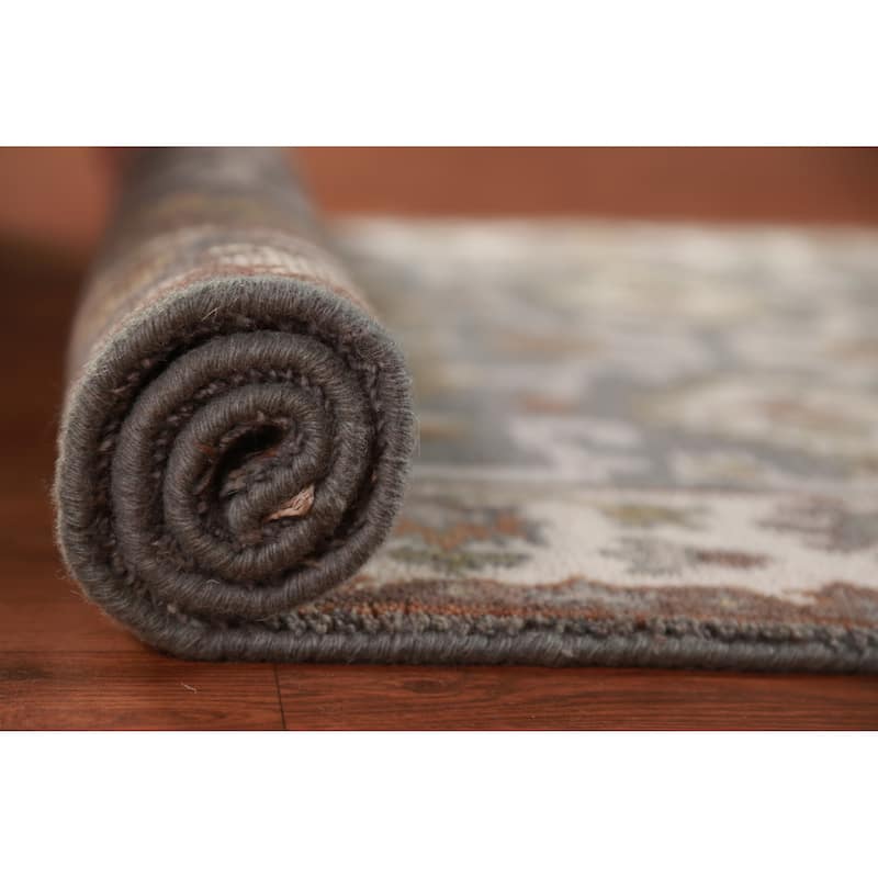 Gray Oushak Oriental Foyer Rug Hand-Knotted Wool Carpet - 3'1"x 5'8"