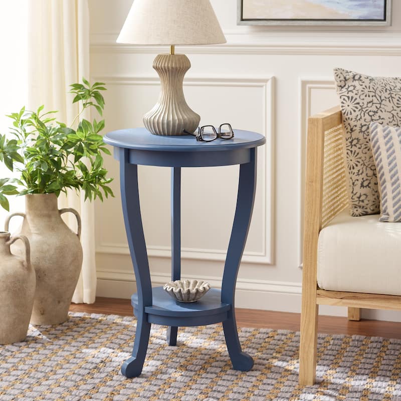SAFAVIEH Carlotta Grey Pedestal Side Table - 18.1" x 18.1" x 26" - 18"W x 18"D x 26"H
