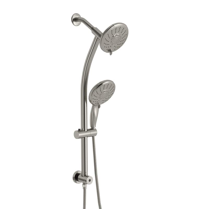5" Multi Function Dual Shower Head with Adjustable Slide Bar - Brushed Nickel